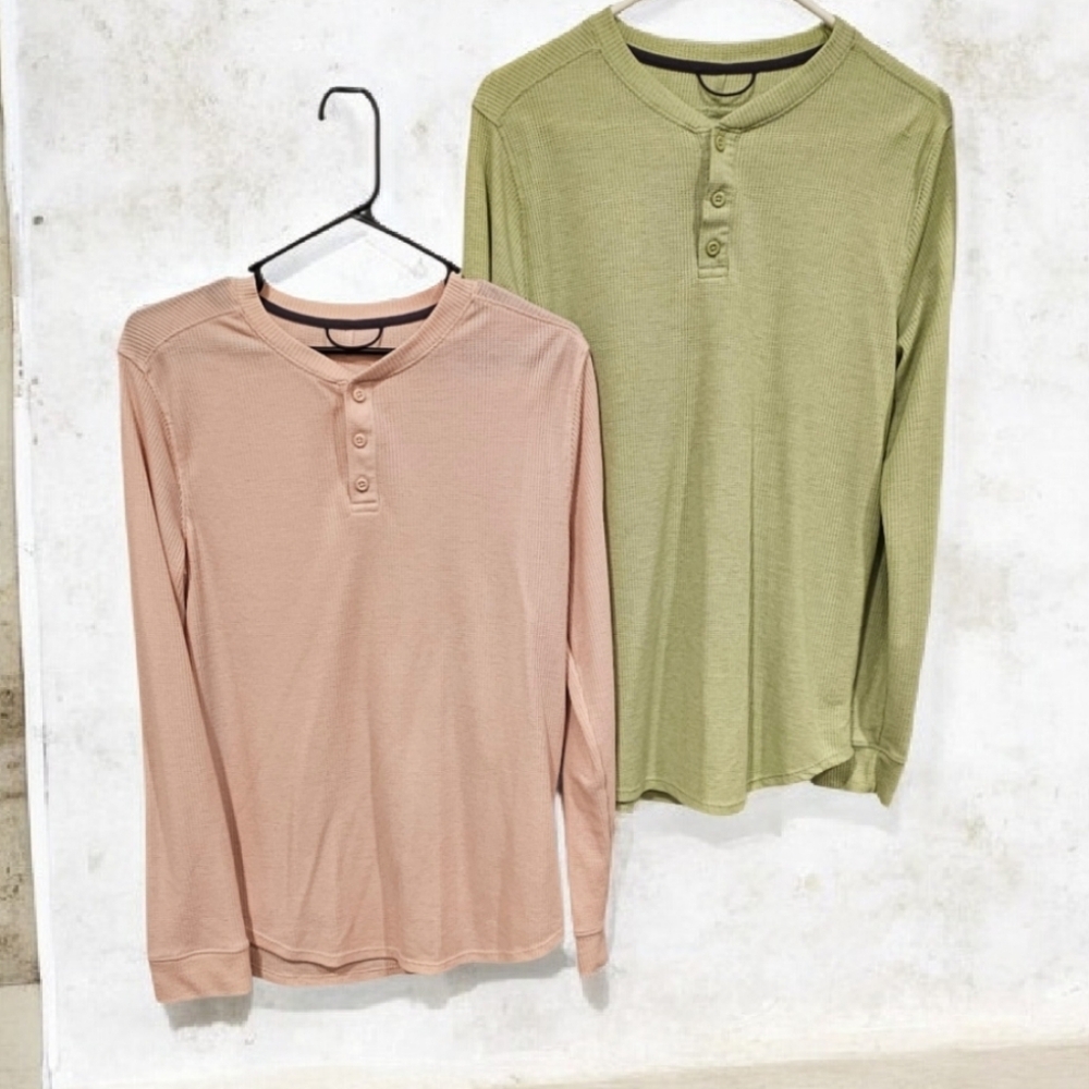 NWOT All in Motion Women's Long Sleeve Shirt Bundle - Mint and Light Pink-Size S